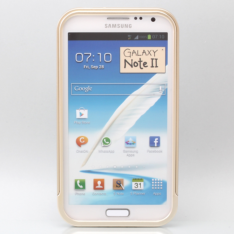 GALAXY NOTE 2 threebeans; Galaxy Note II  SC-02E アルミバンパーケース シャンパンゴールド