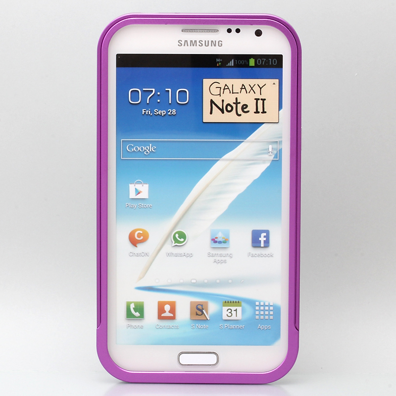 GALAXY NOTE 2 threebeans; Galaxy Note II  SC-02E アルミバンパーケース パープル