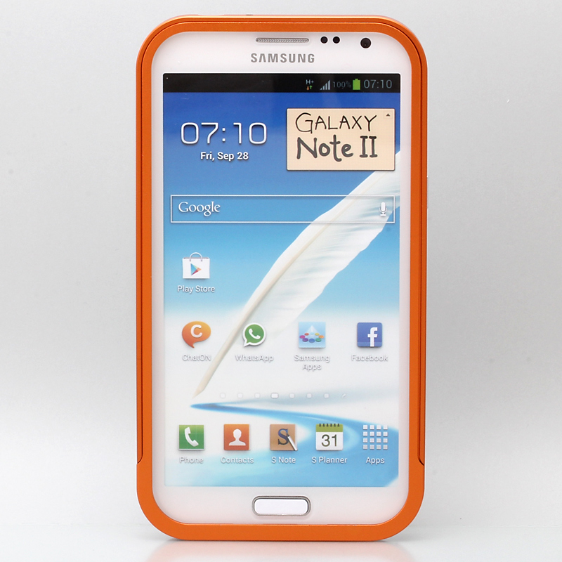 GALAXY NOTE 2 threebeans; Galaxy Note II  SC-02E アルミバンパーケース オレンジ