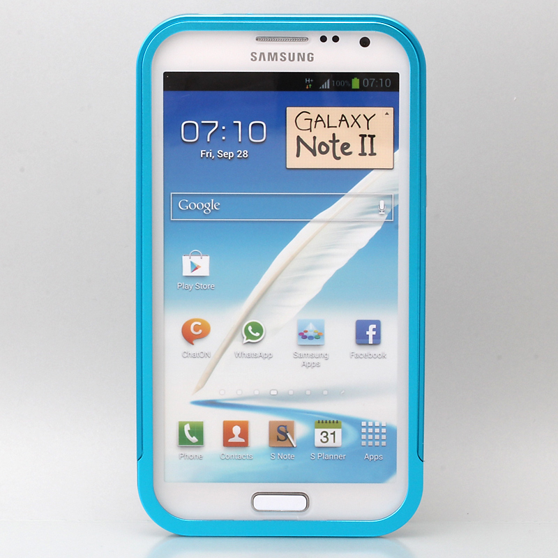 GALAXY NOTE 2 threebeans; Galaxy Note II  SC-02E アルミバンパーケース ライトブルー