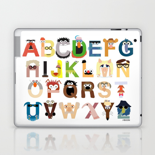 iPad ソサエティ6 LAPTOP & IPAD アイパッド  シール Muppet Alphabet 