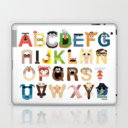 iPad sosiety6 ソサエティ6 LAPTOP & IPAD アイパッド  シール Muppet Alphabet 