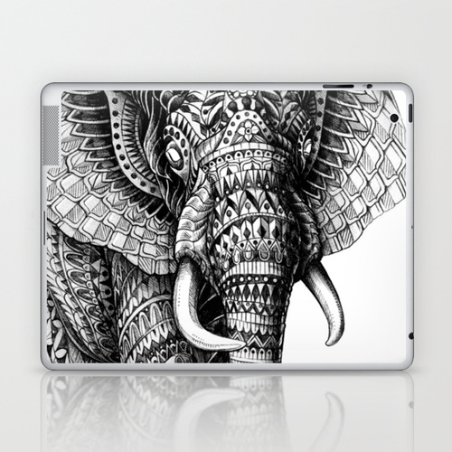 iPad sosiety6 ソサエティ6 LAPTOP & iPad アイパッド  シール Ornate Elephant v.2 