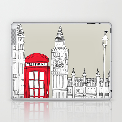 iPad sosiety6 ソサエティ6 LAPTOP & iPad アイパッド  シール London Red Telephone Box 