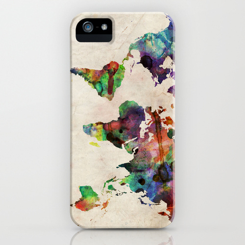 iPhone 5 ソサエティー6 iPhone5ケース/World Map Urban Watercolor