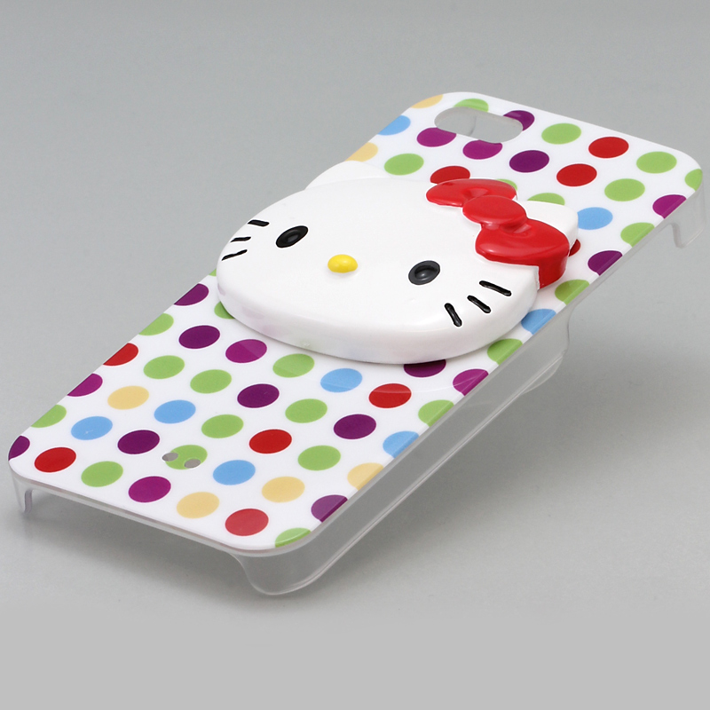 iPhone 5 Threebeans iPhone5 ケース アイフォン5専用ハードケースカバー カラフルドット /ハローキティアイパーツiParts