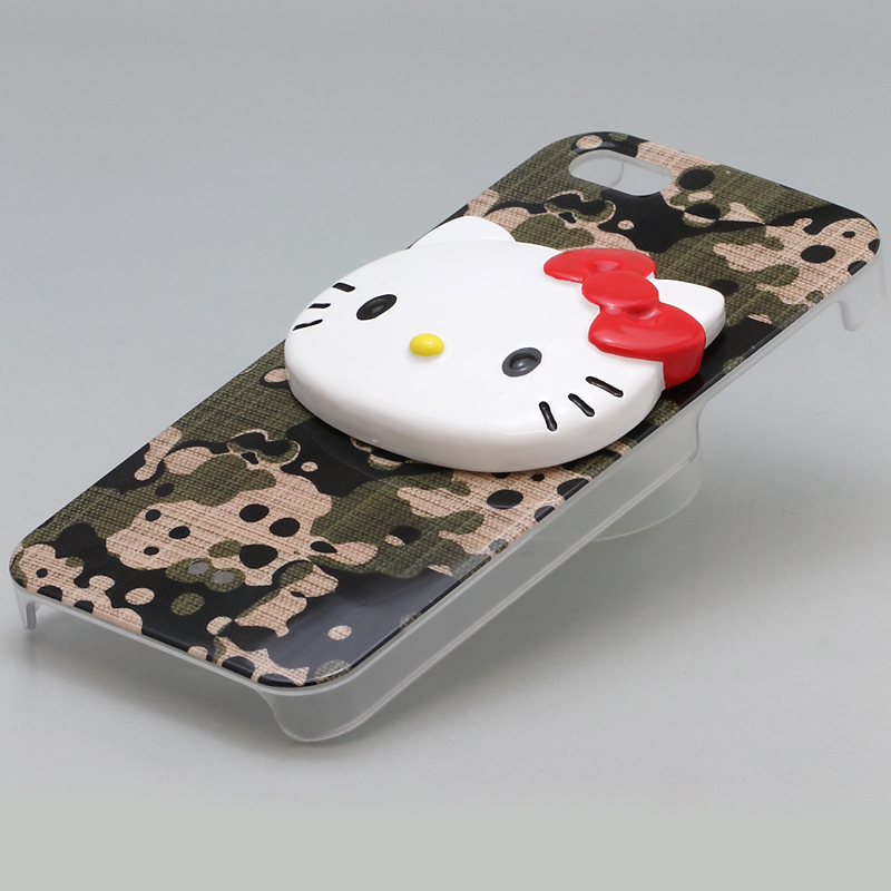 iPhone 5 Threebeans iPhone5 ケース アイフォン5専用ハードケースカバー 迷彩グリーン /ハローキティアイパーツiParts