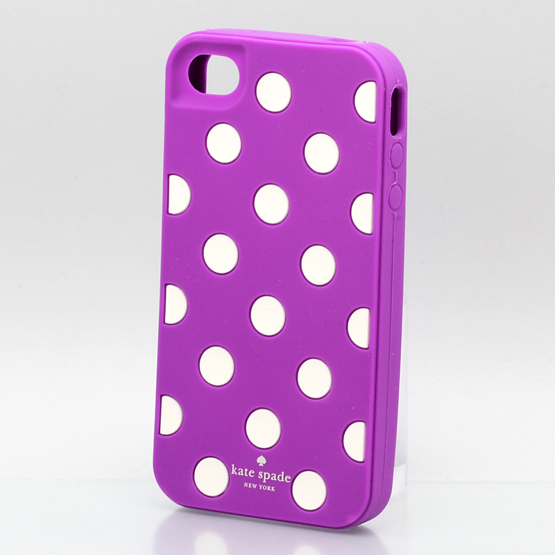 iPhone 4/4S KateSpade ケイトスペード iPhone ケース ソフト /ドットパープル