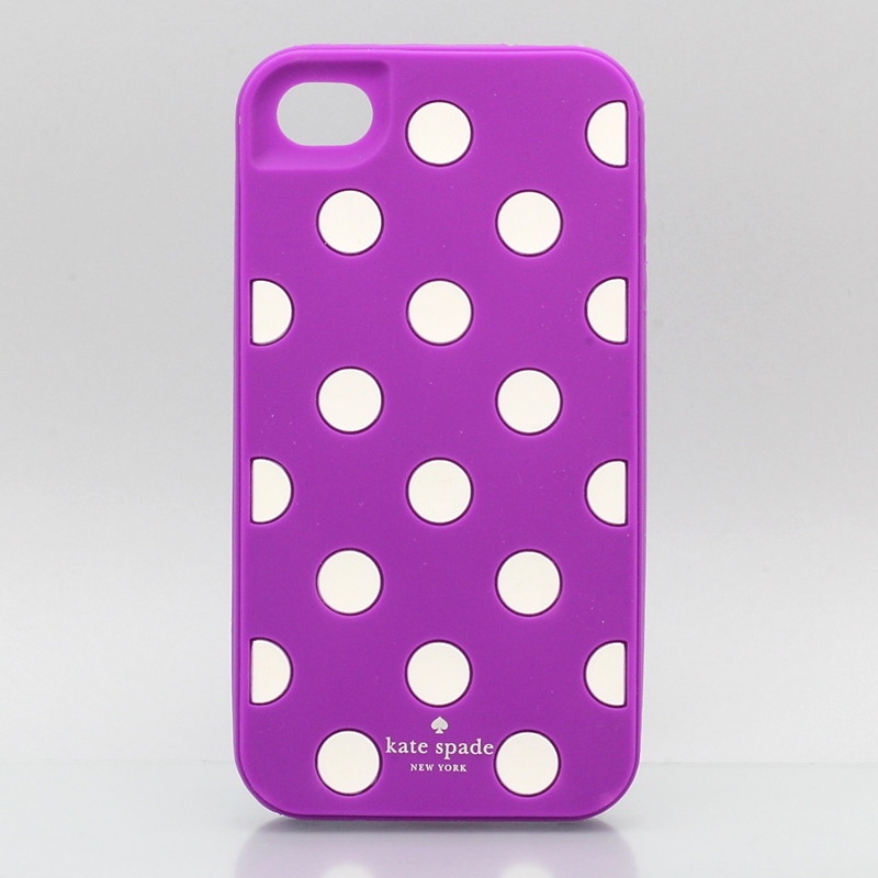 iPhone 4/4S KateSpade ケイトスペード iPhone ケース ソフト /ドットパープル