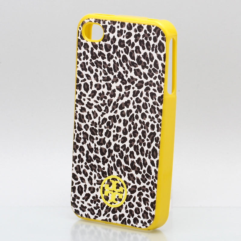 iPhone 4/4S TORY BURCH トリバーチ iPhone ケース ソフト/レパード イエロー