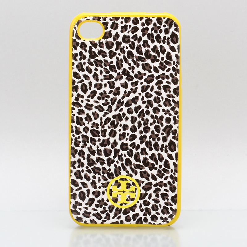 iPhone 4/4S TORY BURCH トリバーチ iPhone ケース ソフト/レパード イエロー