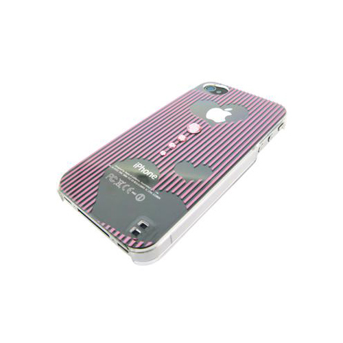 iPhone 4/4S iDress™ メタリックカバー iPhone4S/4対応 ハートストライプ