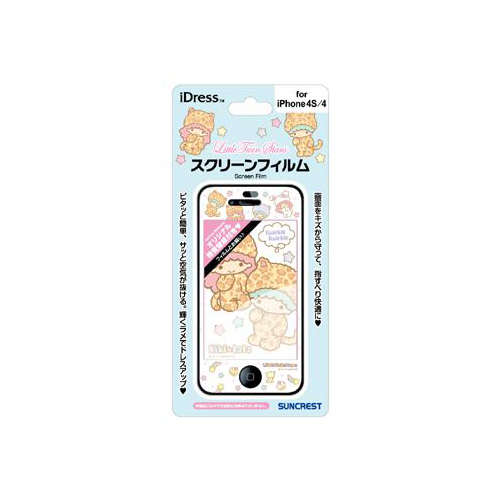 iPhone 4/4S iDress™ 液晶保護フィルム リトルツインスターズ スクリーンフィルム iPhone4/4S対応 ホワイトアニマル