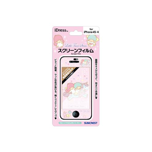 iPhone 4/4S iDress™ 液晶保護フィルム リトルツインスターズ スクリーンフィルム iPhone4/4S対応 ピンクユニコーン